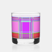 Rosa Schottenstoff-Musterstoff Madras Whiskyglas (Rechts)