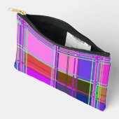Rosa Schottenstoff-Musterstoff Madras Zubehörtasche (Offen)
