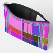 Rosa Schottenstoff-Musterstoff Madras Zubehörtasche (Offen)