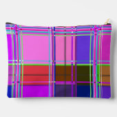 Rosa Schottenstoff-Musterstoff Madras Zubehörtasche (Rückseite)