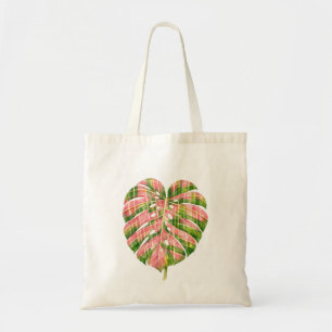 Rosa schottischer Monstera-Tartan Wasserfarbe Bota Tragetasche