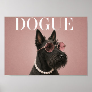 Rosa Schottischer Terrier-Hund Covergirl A4 Poster