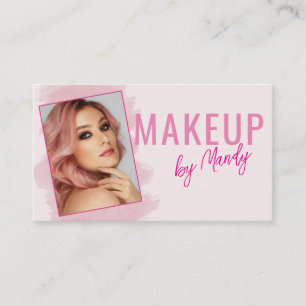 Rosa Schrift Foto Make-up  Visitenkarte