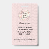 Rosa Schrift-Logo Foto Ausweis (Rückseite)