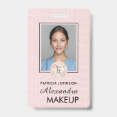 Rosa Schrift-Logo Foto Ausweis (Vorderseite)