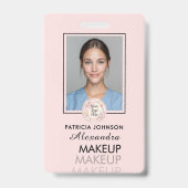 Rosa Schrift-Logo Foto Ausweis (Vorderseite)