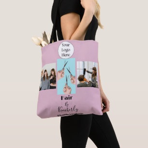 Rosa Schrift-Logo Foto-Friseursalon Tasche