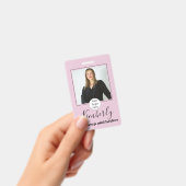 Rosa Schrift-Logo Foto Make-up Ausweis (Handheld)