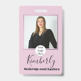 Rosa Schrift-Logo Foto Make-up Ausweis