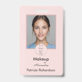 Rosa Schrift-Logo Foto Make-up Mitarbeiter Ausweis