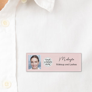 Rosa Schrift-Logo Foto Make-up Namenschild