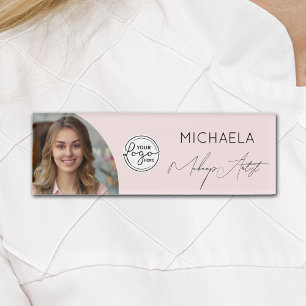 Rosa Schrift-Logo Foto Make-up Namenschild