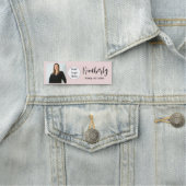 Rosa Schrift-Logo Foto Make-up Namensschild (Beispiel)
