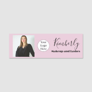 Rosa Schrift-Logo Foto Make-up Namensschild