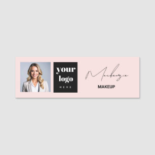 Rosa Schrift-Logo-Foto-Make-up  Namensschild