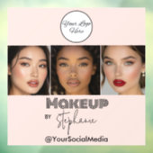 Rosa Schrift-Logo Foto-Make-up-Studio Fensteraufkleber (Blatt 3)