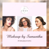 Rosa Schrift-Logo Foto-Make-up-Studio Fensteraufkleber (Blatt 2)