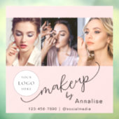 Rosa Schrift-Logo Foto-Make-up-Studio Fensteraufkleber (Blatt 3)