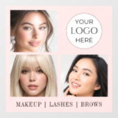 Rosa Schrift-Logo Foto-Make-up-Studio Fensteraufkleber (Blatt)