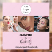 Rosa Schrift-Logo Foto Make-up-Studio Fensteraufkleber (Blatt 2)