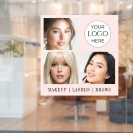 Rosa Schrift-Logo Foto-Make-up-Studio Fensteraufkleber