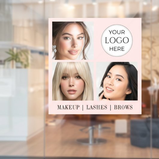 Rosa Schrift-Logo Foto-Make-up-Studio Fensteraufkleber