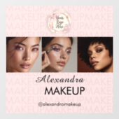 Rosa Schrift-Logo Foto-Make-up-Studio Fensteraufkleber (Blatt)