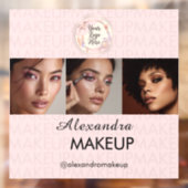 Rosa Schrift-Logo Foto-Make-up-Studio Fensteraufkleber (Blatt 2)