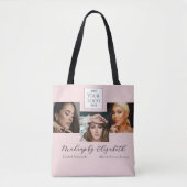 Rosa Schrift-Logo Foto-Make-up-Studio Tasche (Vorderseite)