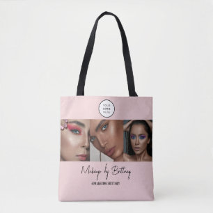 Rosa Schrift-Logo-Foto-Make-up-Studio  Tasche