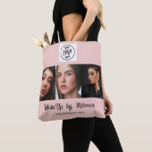 Rosa Schrift-Logo Foto-Make-up-Studio  Tasche (Von Nahem)