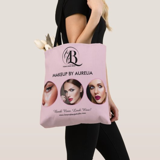 Rosa Schrift-Logo Foto-Make-up Tasche (Von Nahem)