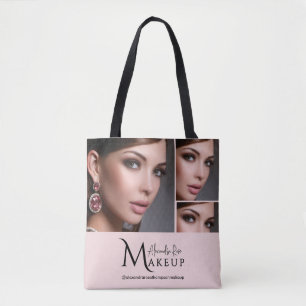 Rosa Schrift-Logo Foto Makeup Artist Tasche