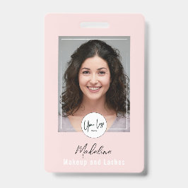 Rosa Schrift-Logo Foto-Makeup Ausweis