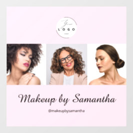 Rosa Schrift-Logo-Foto-Makeup-Studio Fensteraufkleber