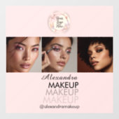 Rosa Schrift-Logo Foto Makeup Studio Fensteraufkleber (Blatt)