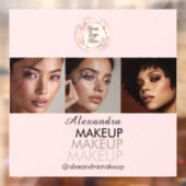 Rosa Schrift-Logo Foto Makeup Studio Fensteraufkleber (Blatt 2)