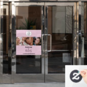Rosa Schrift-Logo Foto Makeup Studio Fensteraufkleber (Büro Tür)