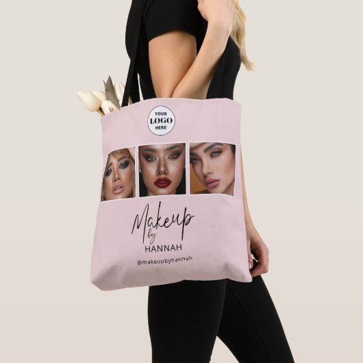 Rosa Schrift-Logo-Foto-Makeup-Studio Tasche (Von Nahem)