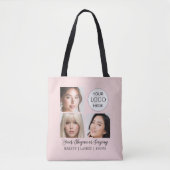 Rosa Schrift-Logo-Foto-Makeup-Studio Tasche (Vorderseite)