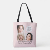Rosa Schrift-Logo-Foto-Makeup-Studio Tasche (Rückseite)
