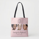 Rosa Schrift-Logo-Foto-Makeup-Studio Tasche (Vorderseite)