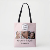 Rosa Schrift-Logo-Foto-Makeup-Studio Tasche (Vorderseite)