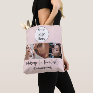 Rosa Schrift-Logo-Foto-Makeup-Studio Tasche
