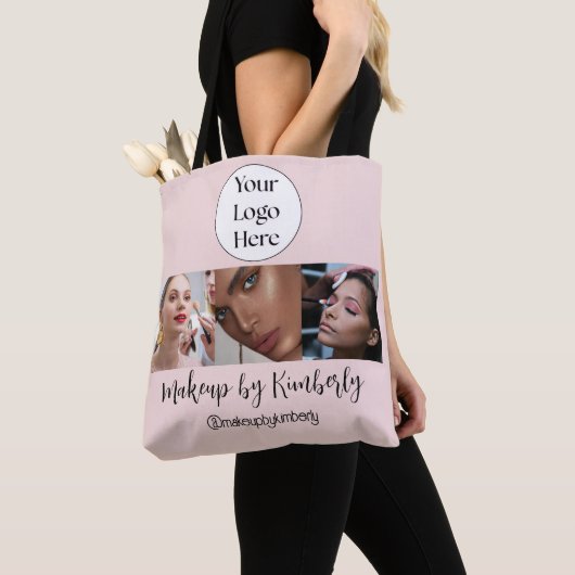 Rosa Schrift-Logo-Foto-Makeup-Studio Tasche (Von Nahem)