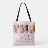 Rosa Schrift-Logo-Foto-Makeup-Studio Tasche (Rückseite)