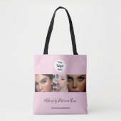 Rosa Schrift-Logo-Foto-Makeup-Studio Tasche (Vorderseite)