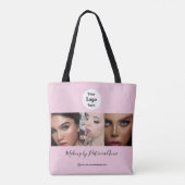 Rosa Schrift-Logo-Foto-Makeup-Studio Tasche (Rückseite)
