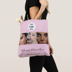 Rosa Schrift-Logo-Foto-Makeup-Studio  Tasche