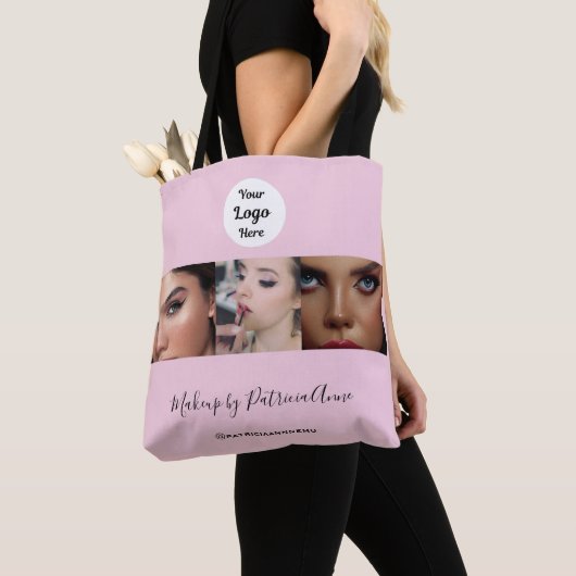 Rosa Schrift-Logo-Foto-Makeup-Studio Tasche (Von Nahem)